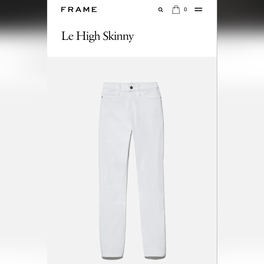 NWT Frame le high skinny jeans white size 26